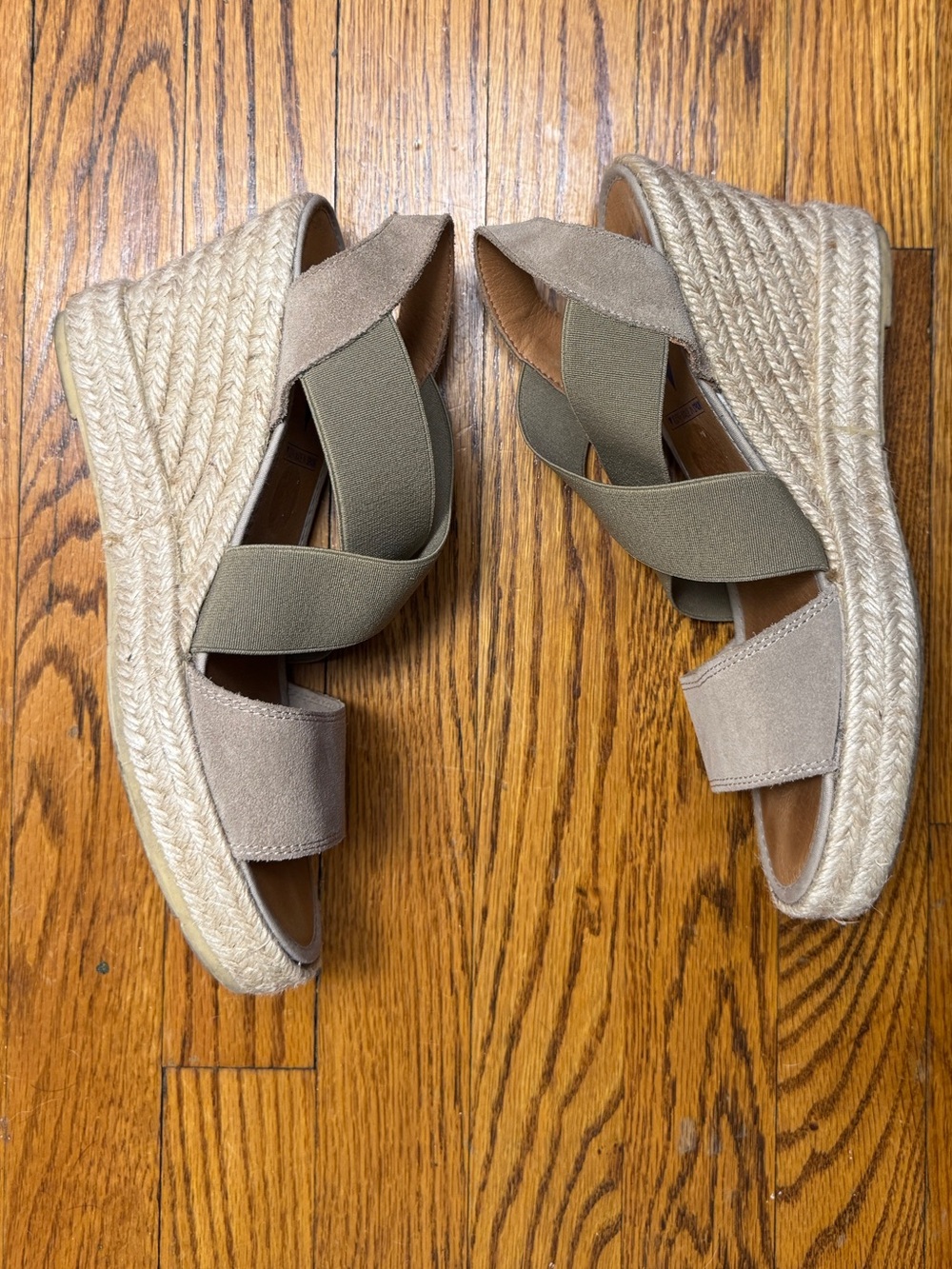 EUC Verbenas Spain Espadrille Wedge Sandals Suede Elastic 9.5 - Picture 4 of 14